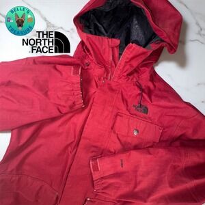 The North Face Hyvent Cyptic Mens Large Red Hooded Ski Jacket Winter Jacket Snow
